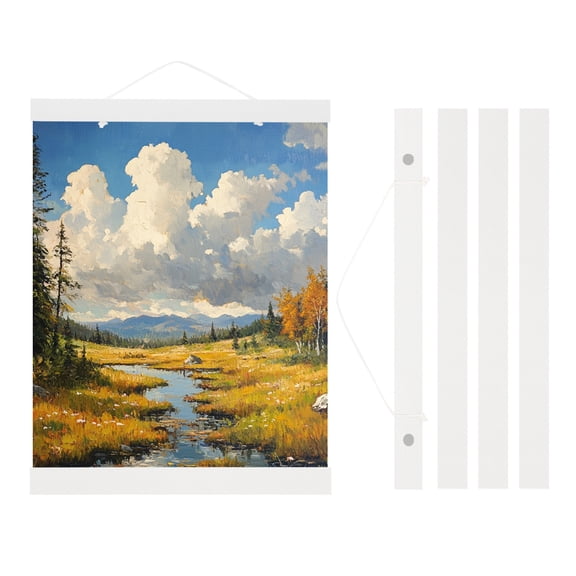 Uxcell 2 Set Magnetic Poster Hanger Frame, 12.2 inch Wide Hanging Kit, White