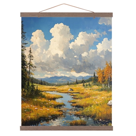 Uxcell Magnetic Poster Hanger Frame, 20.07" Wide Hanging Kit, Dark Brown