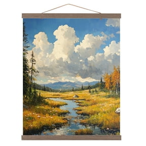 Uxcell Magnetic Poster Hanger Frame, 23.62" Wide Hanging Kit, Dark Brown