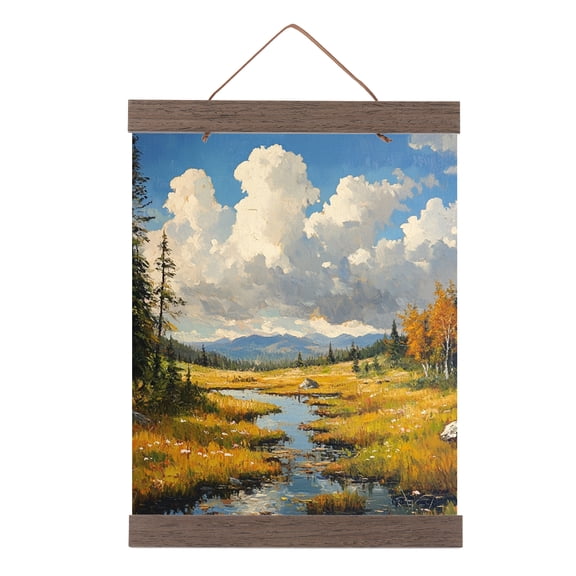 Uxcell Magnetic Poster Hanger Frame, 8.27" Wide Hanging Kit, Dark Brown