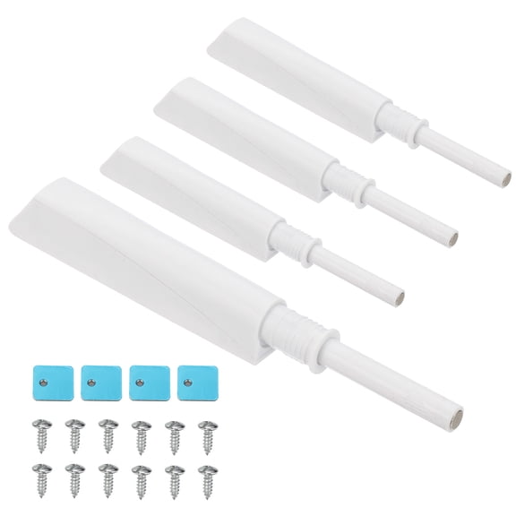 Uxcell Magnetic Push Latch, Double Push to Open Door Latch Hidden Push Touch Latch Closet Tip On Close White 4 Pcs