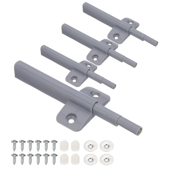 Uxcell Magnetic Push Latch, Double Push to Open Door Latch Hidden Spring On Close Push Catches Gray 4 Pcs