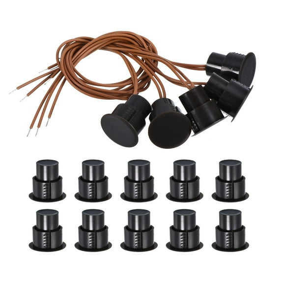 Uxcell Magnetic Reed Switch, 10 Pack NC Door Sensor Window Contact Switch, Brown