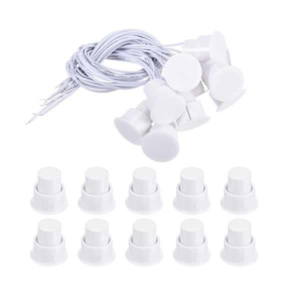 Uxcell Magnetic Reed Switch, 10 Pack NC Door Sensor Window Contact Switch, White