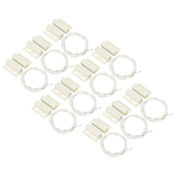 Uxcell Magnetic Reed Switch, 10 Pack NC Wired Magnetic Contact Switch, White