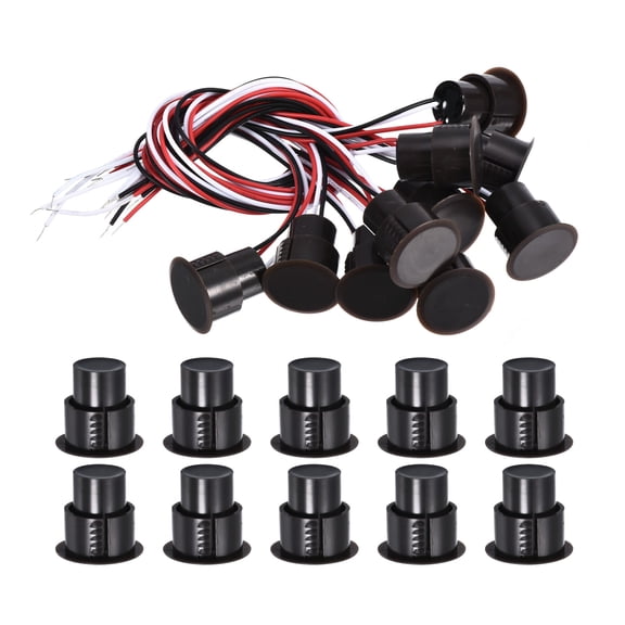 Uxcell Magnetic Reed Switch, 10 Pack NO NC Door Sensor Window Contact Switch, Brown