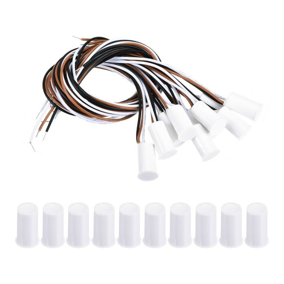 Uxcell Magnetic Reed Switch, 10 Pack NO NC Ring Alarm Contact Sensor Switch, White