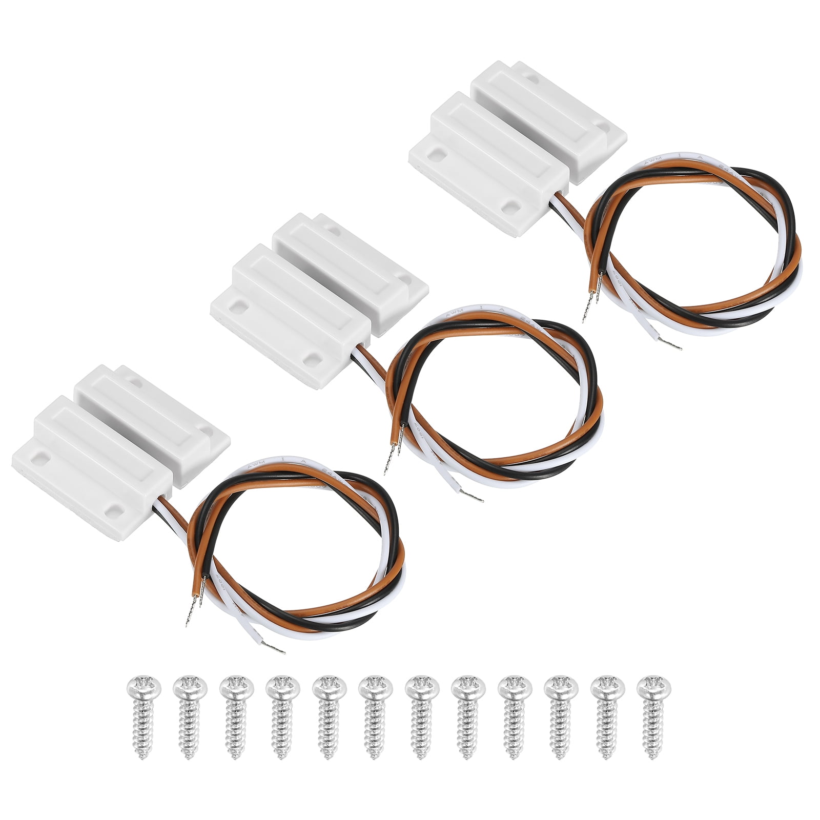 Uxcell Magnetic Reed Switch, 3 Sets NC NO Magnetic Contact Switch for ...