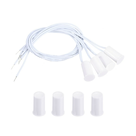 Uxcell Magnetic Reed Switch, 4 Pack NC Ring Alarm Contact Sensor Switch, White