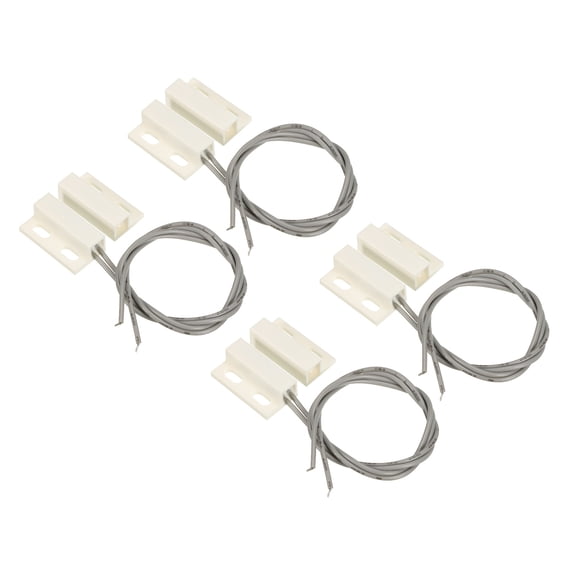 Uxcell Magnetic Reed Switch, 4 Pack NO Wired Magnetic Contact Switch, White