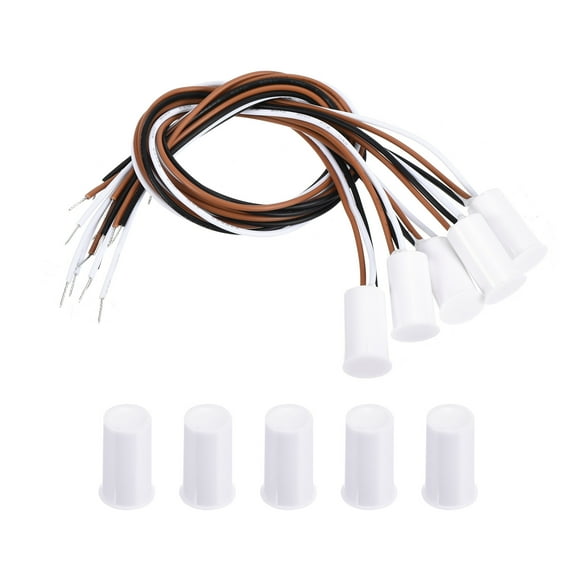 Uxcell Magnetic Reed Switch, 5 Pack NO NC Ring Alarm Contact Sensor Switch, White