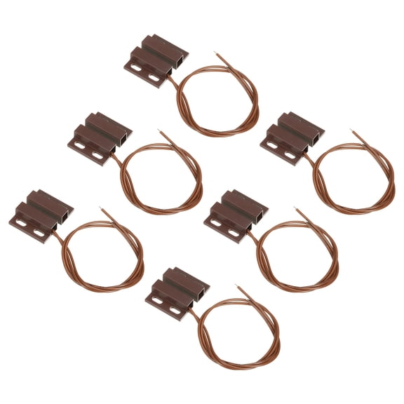 Uxcell Magnetic Reed Switch, 6 Pack NC Wired Magnetic Contact Switch, Brown