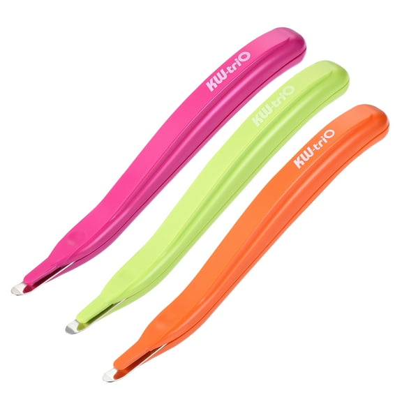 Uxcell Magnetic Staplers Puller Office Home Staple Remover Tools, Green Orange Rose Red 3 Pack