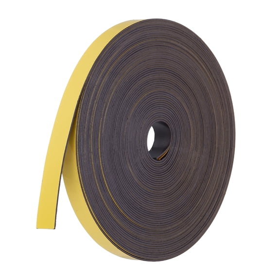 Uxcell Magnetic Strip Roll, 32.8ft x 0.4" Fridge Magnets Tape Flexible Writable Dry Erase Refrigerator Magnets Stickers Label with Adhesive Backing Sheet for DIY Crafts Whiteboards, Yellow