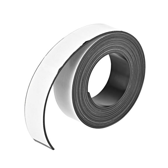 Uxcell Magnetic Strip w White Sticky 1 3/16 Inch x 9.8 Feet x 5/64 Inch