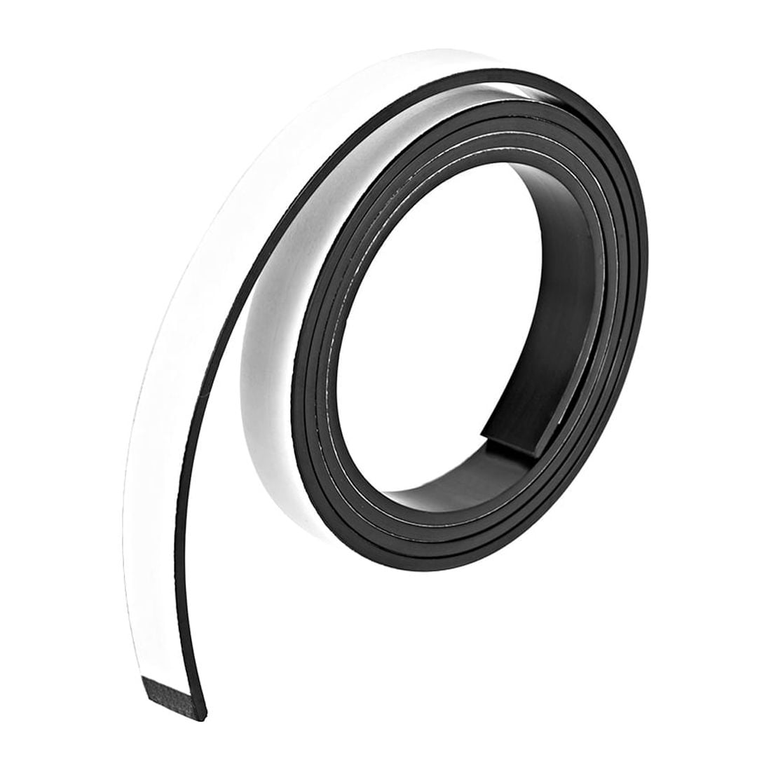 Uxcell Magnetic Strip w White Sticky 25/64 Inch x 3.3 Feet x 5/64 Inch ...