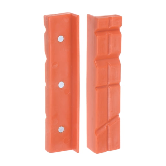 Uxcell Magnetic Vise Jaws 5 Inch Magnet V-Grooves Soft Bench Jaw Pads Covers, Yellow