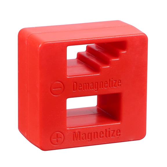 Uxcell Magnetizer Demagnetizer Tool 2" x 2" Fast Magnetizer Demagnetizer Screwdriver Tool for Screws Drills Nuts Bolts Sockets DIY Repair, Red