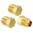 thumbnail image 1 of Uxcell Male 5/8 SAE / 7/8"-14UNF Brass Seal Plug Flare Tube Fitting 45 Degree Hex Pipe Fittings 3 Pack, 1 of 5