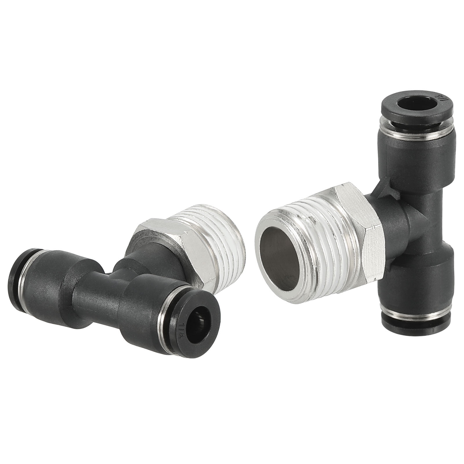 Uxcell Male Branch Tee 1/4 Inch Tube OD x 3/8MNPT Thread Push to ...