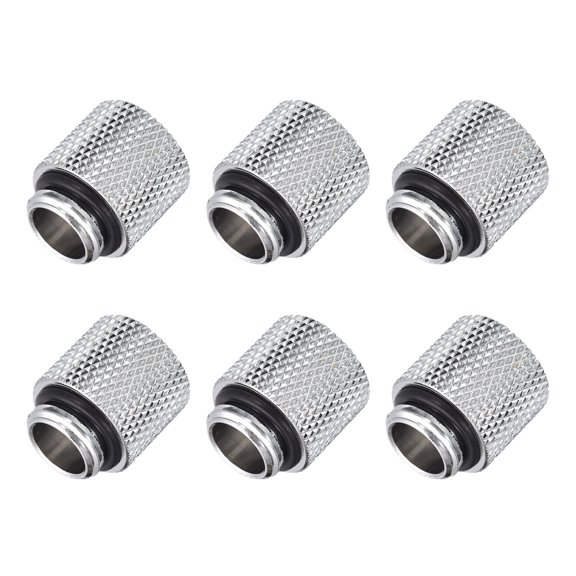 Uxcell Male to Female Extender Fitting G1/4 x 20mm for Water Cooling System Silver Tone 6pcs