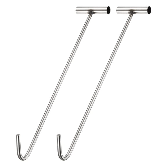 Uxcell Manhole Hook 19.7 Inch, 2 Pcs 304 Stainless Steel T-Shaped Lid Manhole Cover Lifter with Blunt Tip for Lifting Pulling Storm Drain Cover