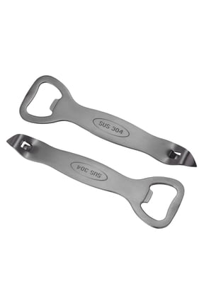 Manual Bottle Opener, 2Pcs Stainless Steel Church Key Can Opener Portable Punch Bottle Cap Remover Vial Breaker Tool for Kitchen Party Home Beverage Beer Soda Cans, Black