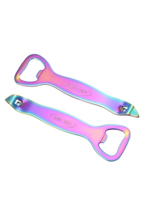 Manual Bottle Opener, 2Pcs Stainless Steel Church Key Can Opener Portable Punch Bottle Cap Remover Vial Breaker Tool for Kitchen Party Home Beverage Beer Soda Cans, Multicolored