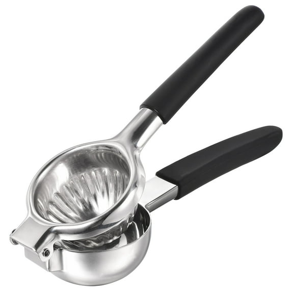 Uxcell Manual Hand Squeezer Stainless Steel Lemon Orange Juicer with Non-Slip Grip Handle Silver