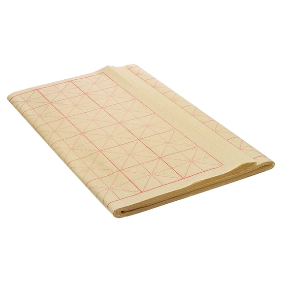 Uxcell Maobian Xuan Paper with 2" Grid, Half Raw Ripe Xuan, 25"x15"(Light Yellow), 70Pack