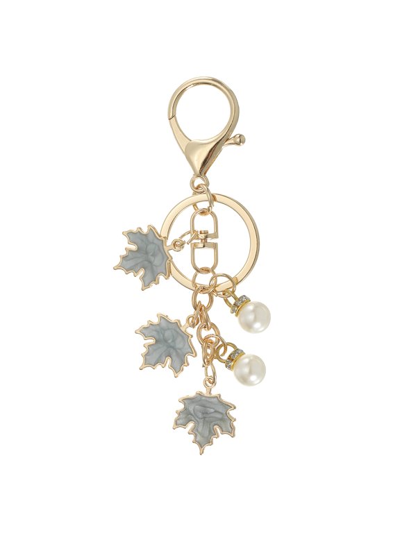 Maple Leaf Keychain Maple Leaf Enamel Plant Keyrings Cute Autumn Fall Keychain Charm Blue