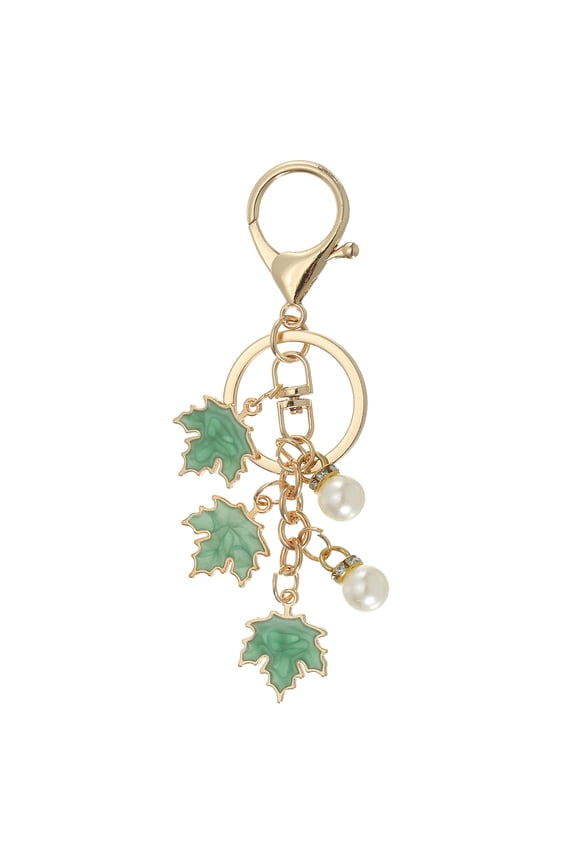 Maple Leaf Keychain Maple Leaf Enamel Plant Keyrings Cute Autumn Fall Keychain Charm Green