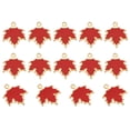 thumbnail image 1 of Uxcell Maple Leaf Pendants Enamel Tree Leaf Beads Metal Leaves Charm for Jewelry Making, Red 40 Pack, 1 of 6
