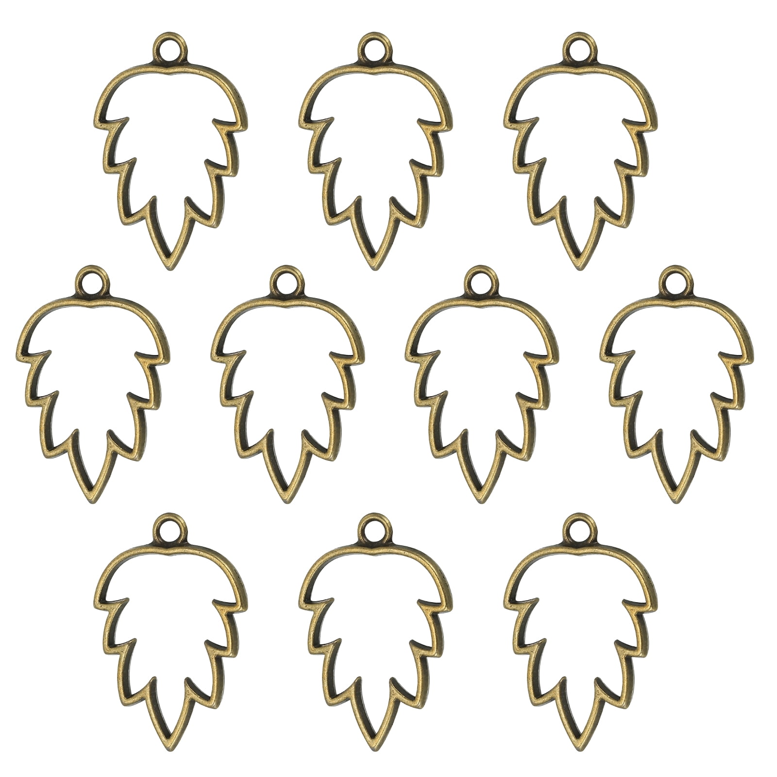 PATIKIL 10-Pack Alloy Open Back Bezels – Mushroom Shape Pendant Frames For Resin, Dried Flowers, DIY Jewelry Making