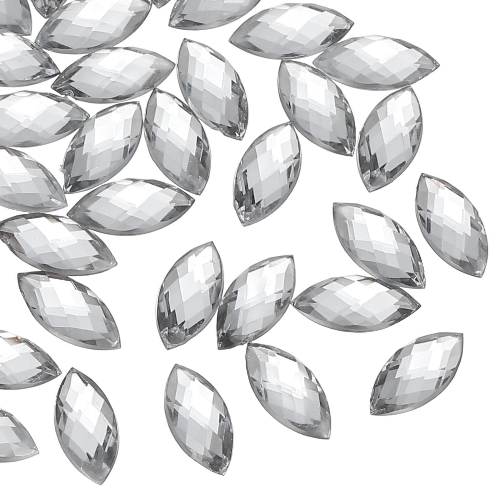 Allstarco Acryl-Strasssteine Navette-Form – 15x7 Mm, Klar, 40 Stück Für Schmuck & Basteln