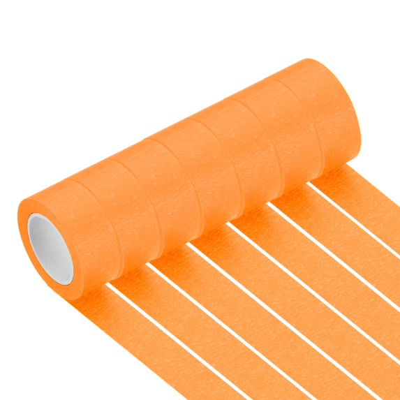 Uxcell Orange Masking Tape 1" x 14 Yards 7 Rolls Color Code Labeling Painters Tape for Arts Crafts Wall Painting Science Lab Organizing