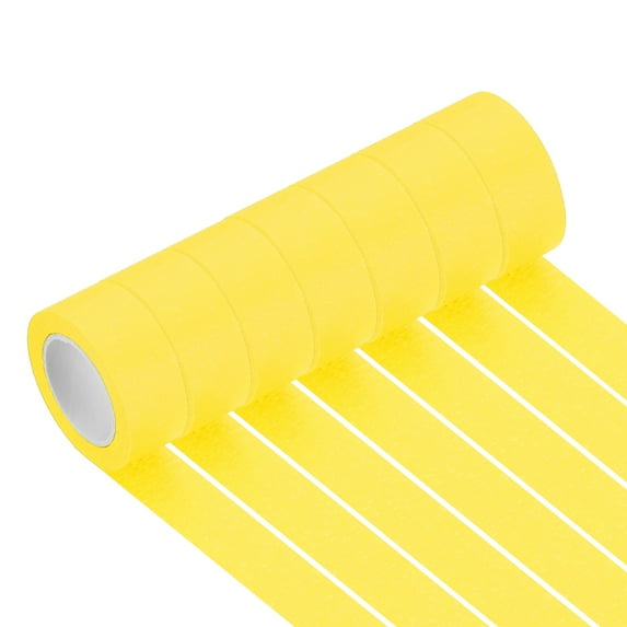Uxcell Masking Tape, Color Code Labeling Painters Tape for Arts Crafts Wall Painting Science Lab Organizing Yellow 1 Inch x 14 Yards
