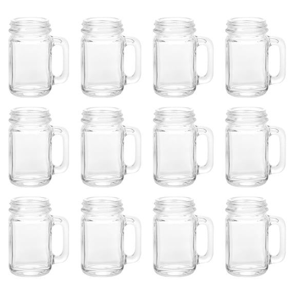 Uxcell Mason Jar Shot Glasses with Handles, 1Pack 40ml/1.5 OZ Reusable Mini Mason Shooter Glass