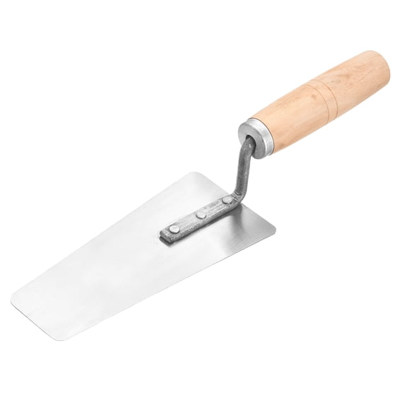 Uxcell Masonry Hand Tool, 6.7" x 2"/3" Carbon Steel Pointing Trowel Gauging Trowel with 4.53" Wooden Grip for Concrete Cement Plaster Mortar Stucco Tile, White