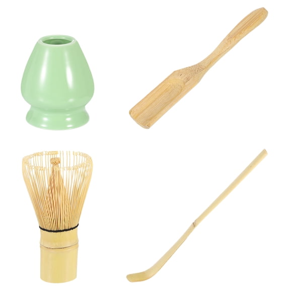 Uxcell Matcha Set Match Whisk Matcha Scoop Tea Spoon | Matcha Whisk Stand (Chasen Holder), Green