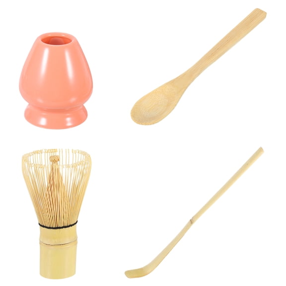 Uxcell Matcha Set Match Whisk Matcha Scoop Tea Spoon | Matcha Whisk Stand (Chasen Holder), Pink