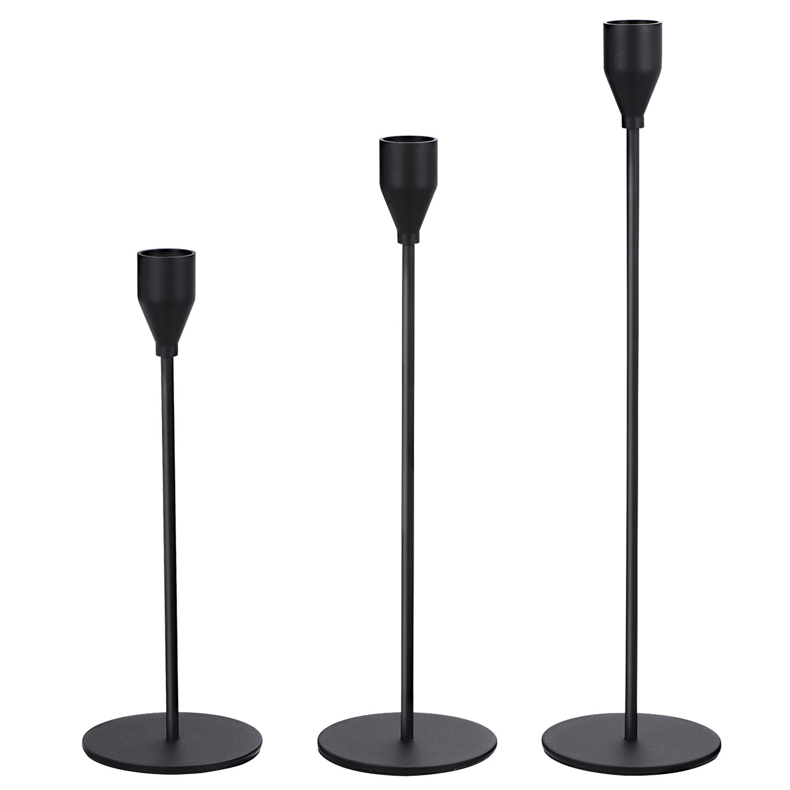 Uxcell Matte Black Candlestick Holder Taper Candle Holders for 3/4 ...
