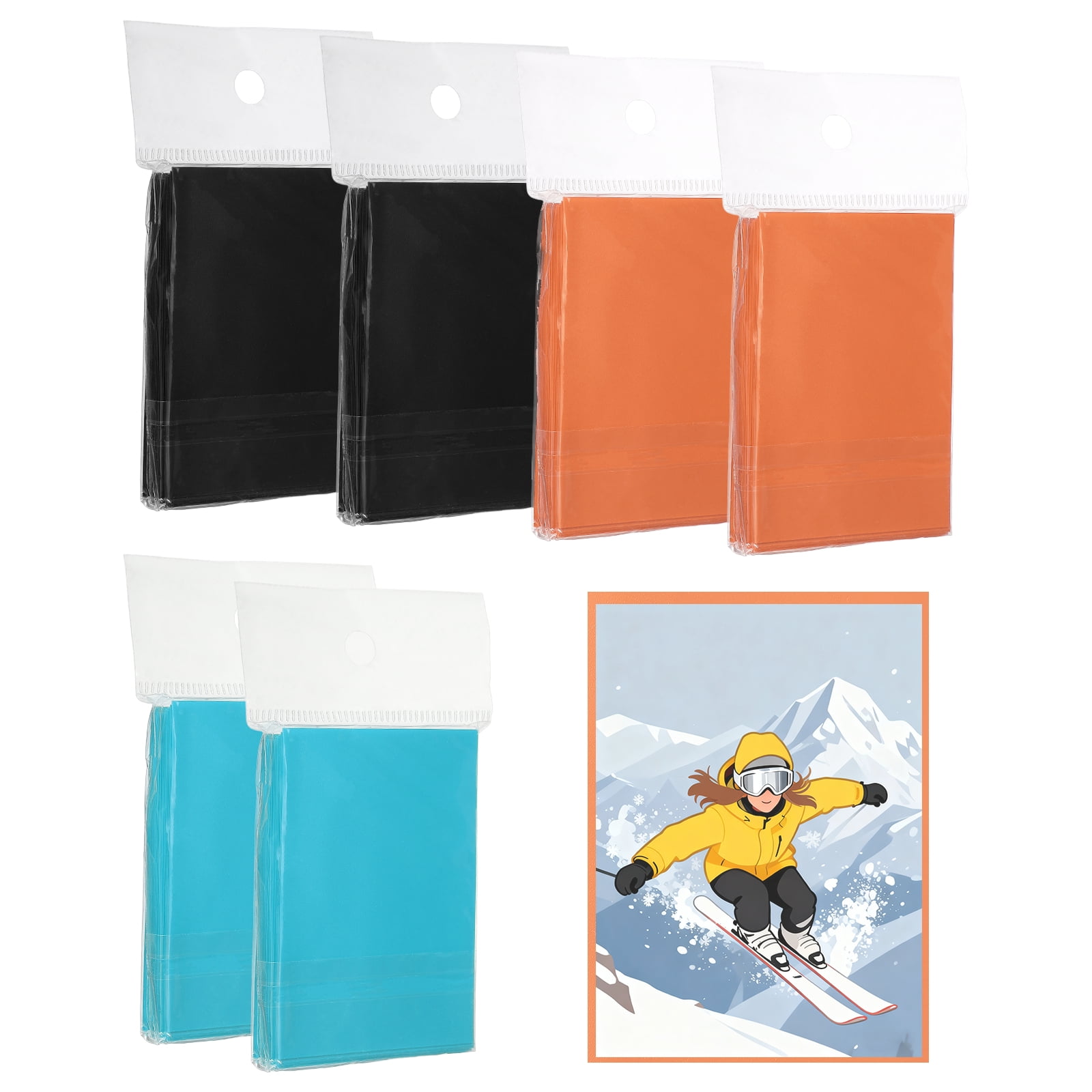 Uxcell Matte Card Sleeves, Trading Card Sleeves Deck Protectors Perfect for Trading Cards & Baseball & Sports & Magic Gathering & Magic Game Cards (Black/Orange/Sky Blue, 300 Pcs)