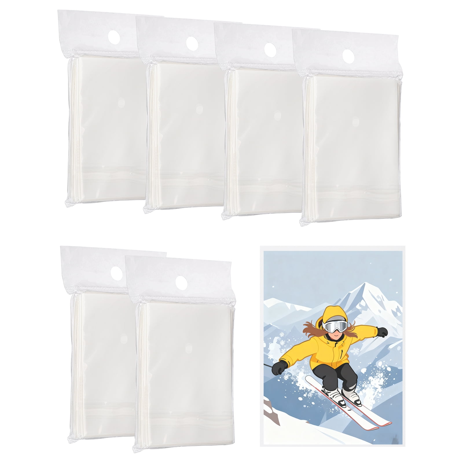 Uxcell Matte Card Sleeves, Trading Card Sleeves Deck Protectors Perfect for Trading Cards & Baseball & Sports & Magic Gathering & Magic Game Cards (White, 300 Pcs)