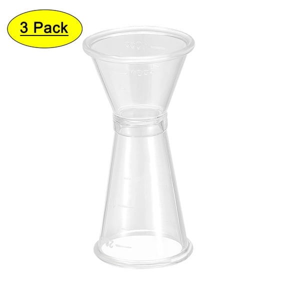 Uxcell Measuring Cup 20ml/10ml PC Plastic Double Head Beaker Clear 3 Pack