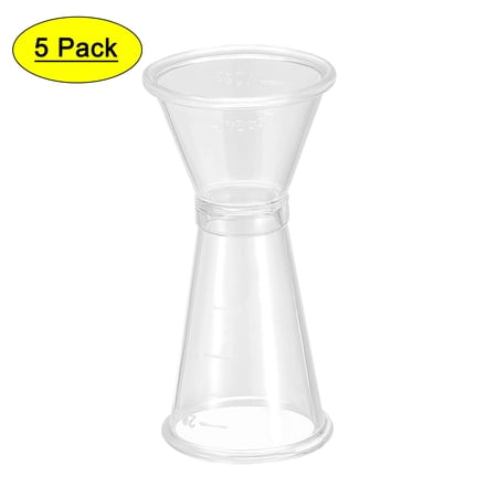 Uxcell Measuring Cup 20ml/10ml PC Plastic Double Head Beaker Clear 5 Pack