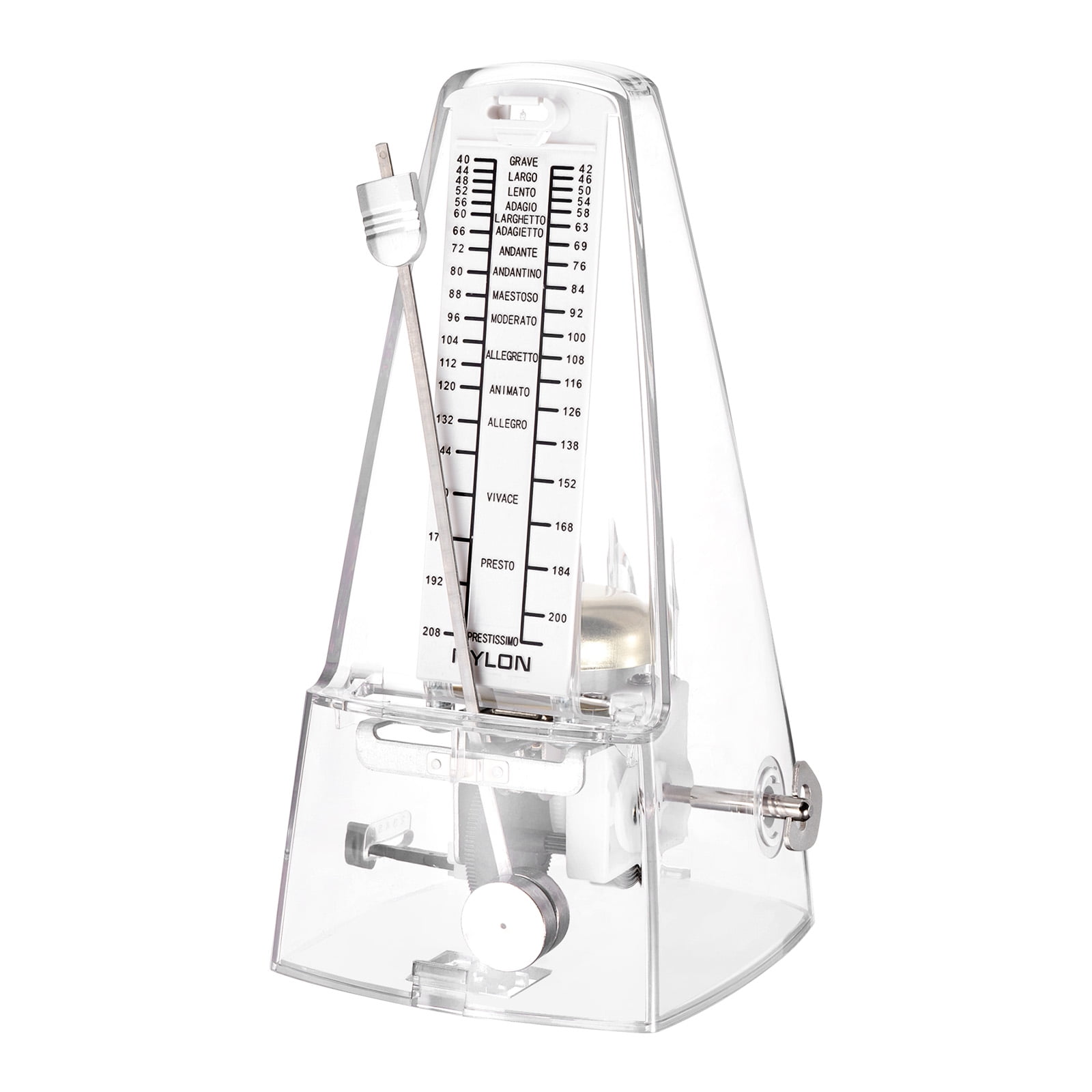 Uxcell Mechanical Metronome High Accuracy Musical Timer Universal Metronome for Piano Guitar Violin Ukulele Player Transparent