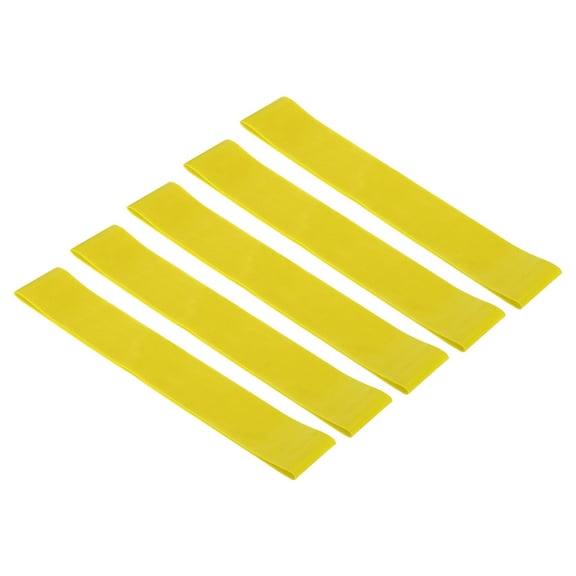 Uxcell Medium TPE Resistance Bands Elastic Workout Bands Exercise Loop, Yellow 5 Pack