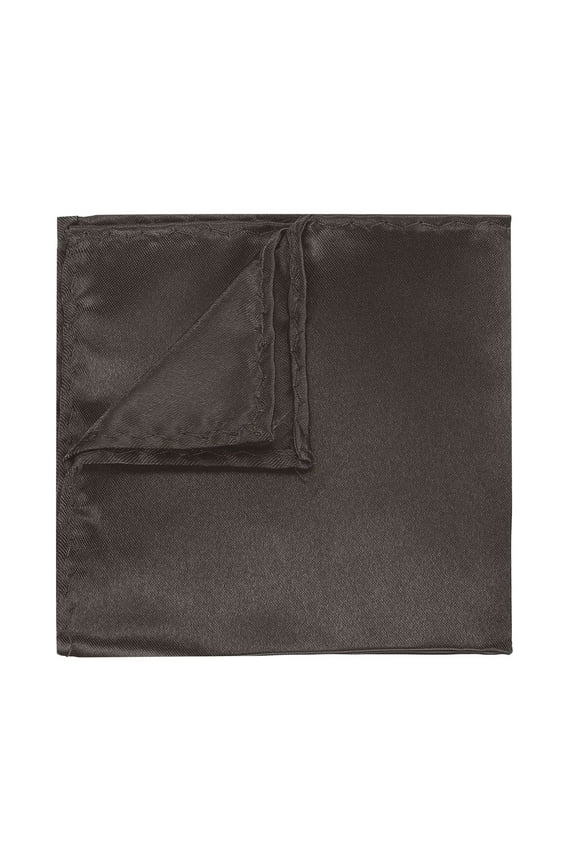 Men's Pocket Squares Hankie, Satin Solid Suits Handkerchiefs Bulk Set, Dark Coffee 6 Pcs