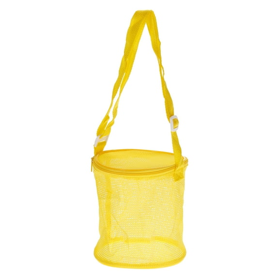 Uxcell Mesh Beach Bag Sea Shells Mesh Tote Sand Boxes Collecting Nets Bags, Yellow